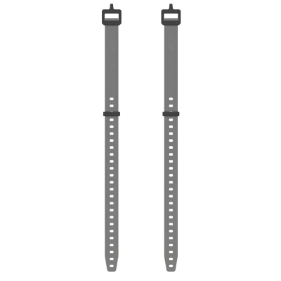 Duas pulseiras de relógio cinzentas com fivelas pretas