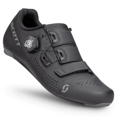 Sapato ciclismo preto Scott com fecho rotativo e tiras de velcro