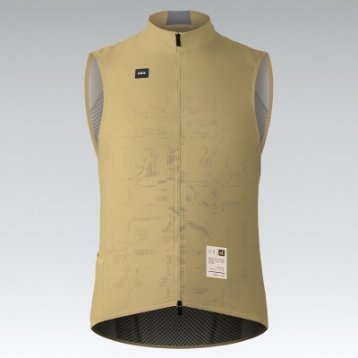 Colete amarelo com fecho e etiquetas GOBIK