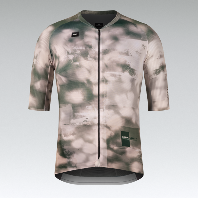 Camisola ciclismo camuflada com fecho frontal e manga curta