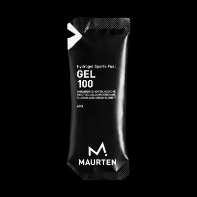 Embalagem preta de gel desportivo Maurten Gel 100