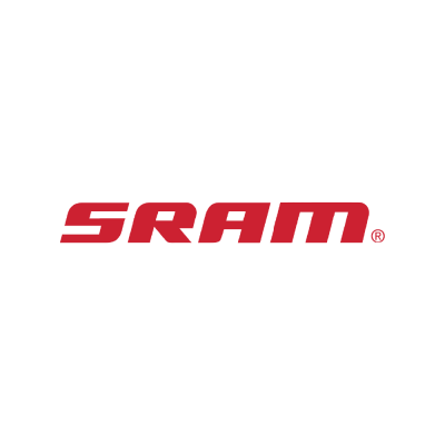 Logótipo vermelho da SRAM em fundo branco