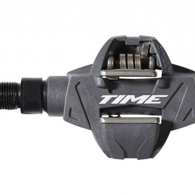 Pedal de bicicleta TIME preto com logótipo branco