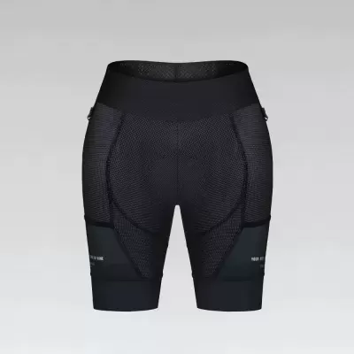 Calções de ciclismo pretos com tecido texturado e painéis lisos