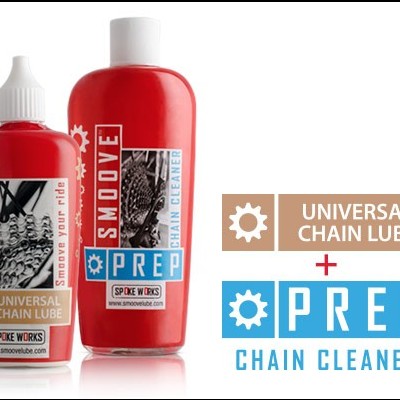 Dois frascos de produtos para bicicleta SMOOVE lubrificante e limpador de corrente