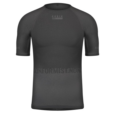 Camisola preta de manga curta com logo Gobik