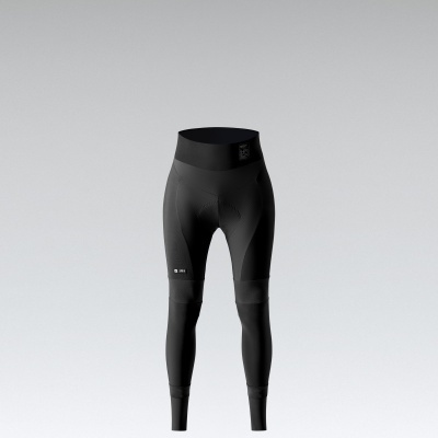 Leggings desportivas pretas para mulher com etiquetas e cintura alta