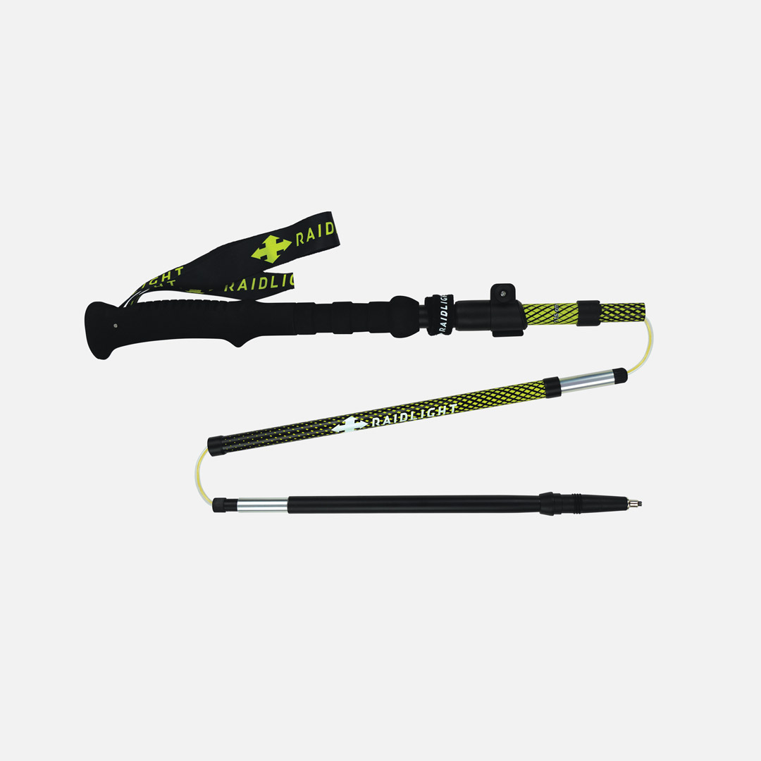 Bastão de trekking ajustável preto e amarelo Raidlight