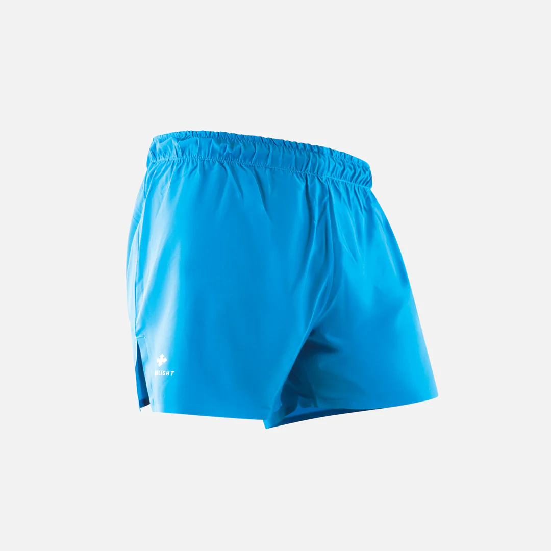 Calções desportivos azuis com logótipo branco