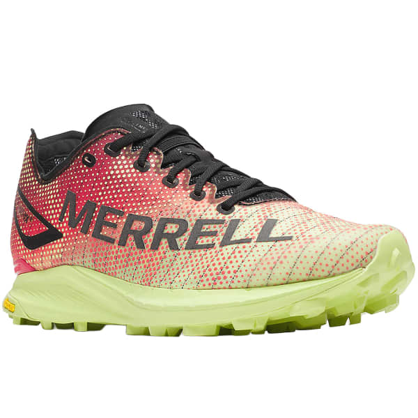 Ténis desportivo Merrell vermelho, bege, preto com sola verde