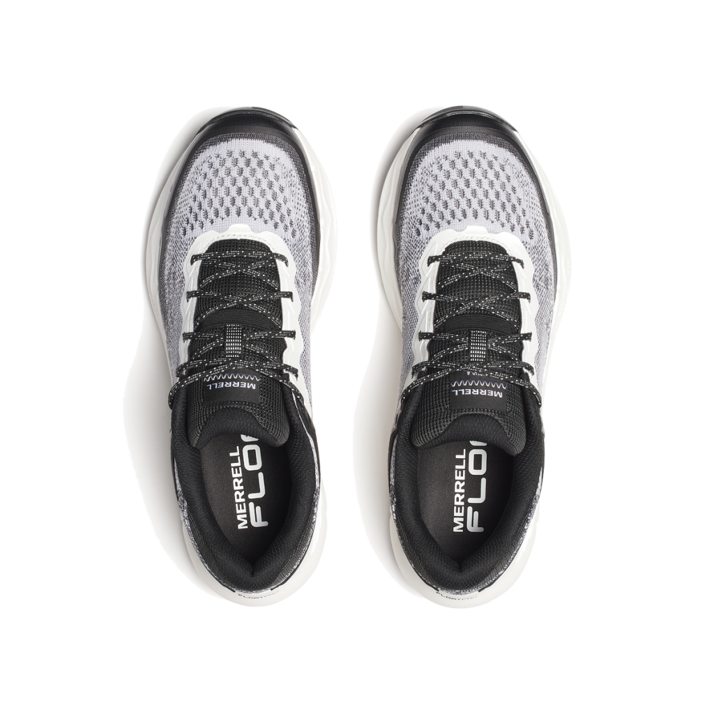 Sapatilhas Merrell Flow em malha cinza claro e preto com solado branco