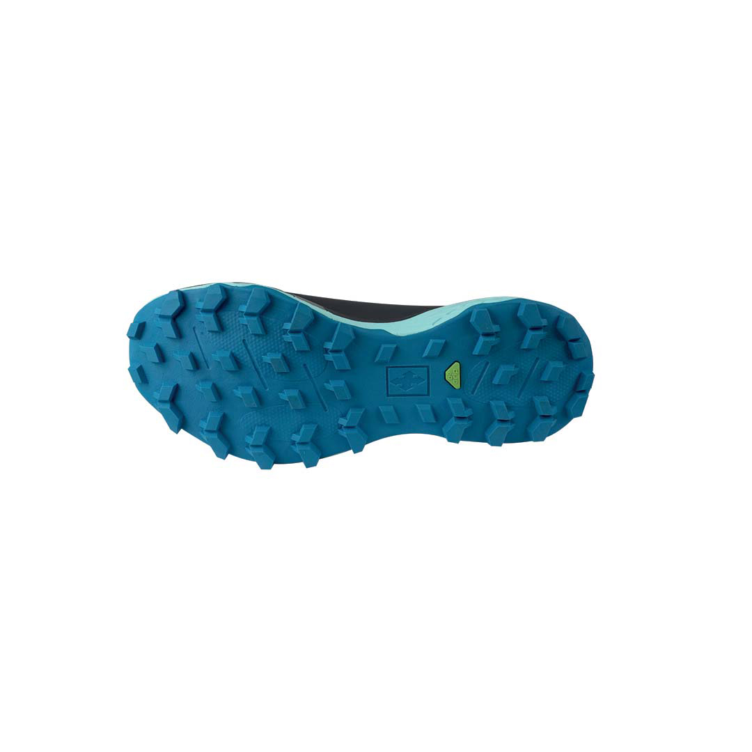 Sola de sapato de corrida azul com textura antiderrapante