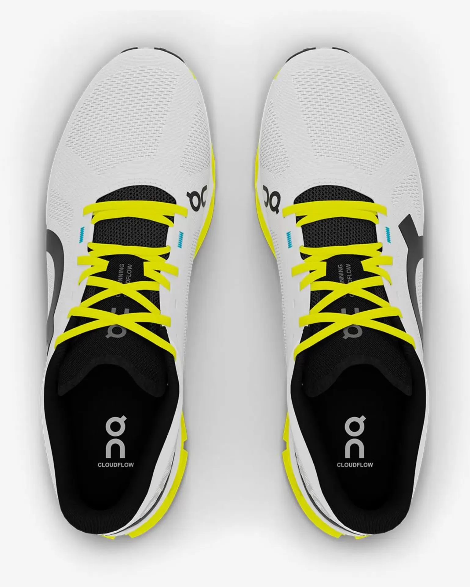 Ténis desportivos On CLOUDFLOW branco com detalhes amarelos