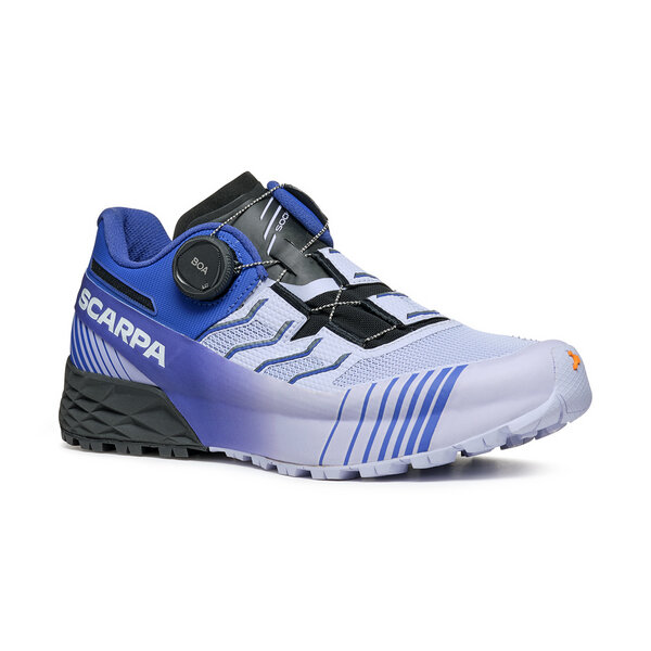 Ténis desportivo SCARPA branco e azul com sistema BOA e sola preta