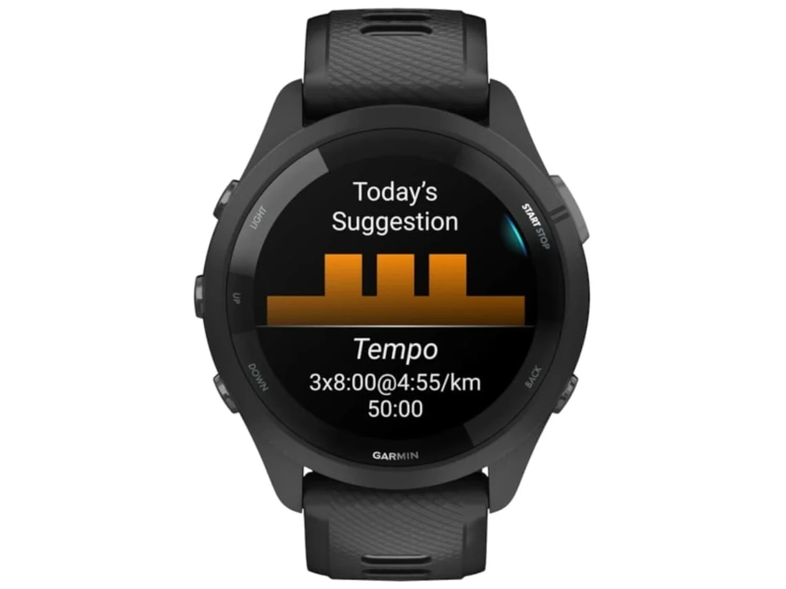 Relógio inteligente Garmin com ecrã digital redondo