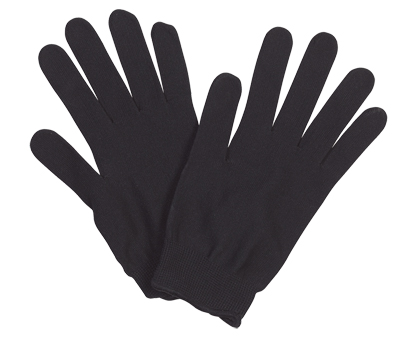 Par de luvas pretas de tecido fino