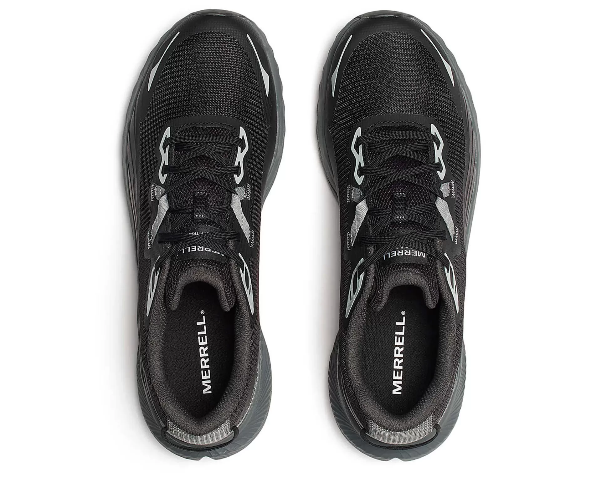 Par de sapatilhas desportivas pretas Merrell vistas de cima