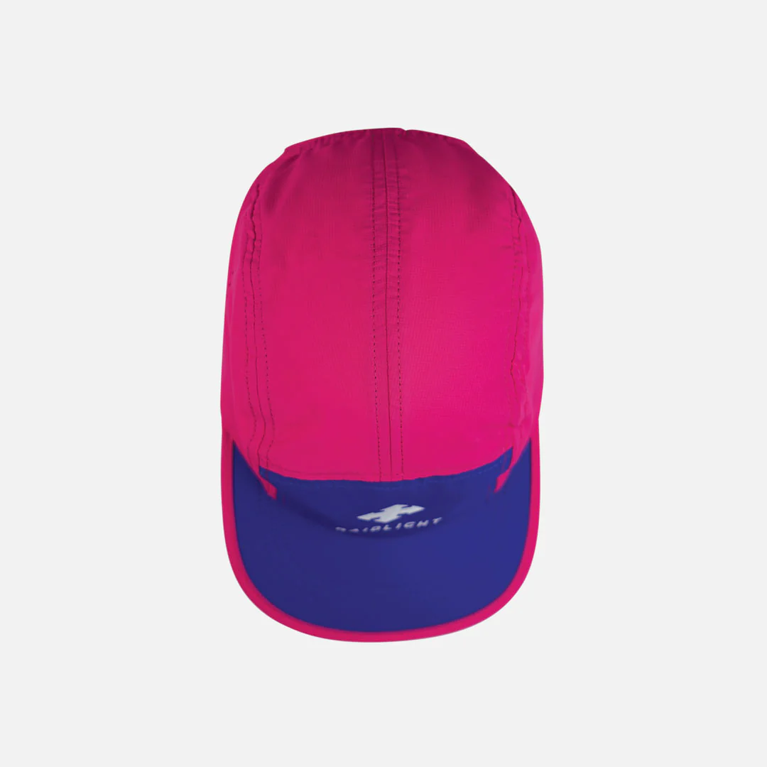 Boné rosa e azul com logo RAIDLIGHT