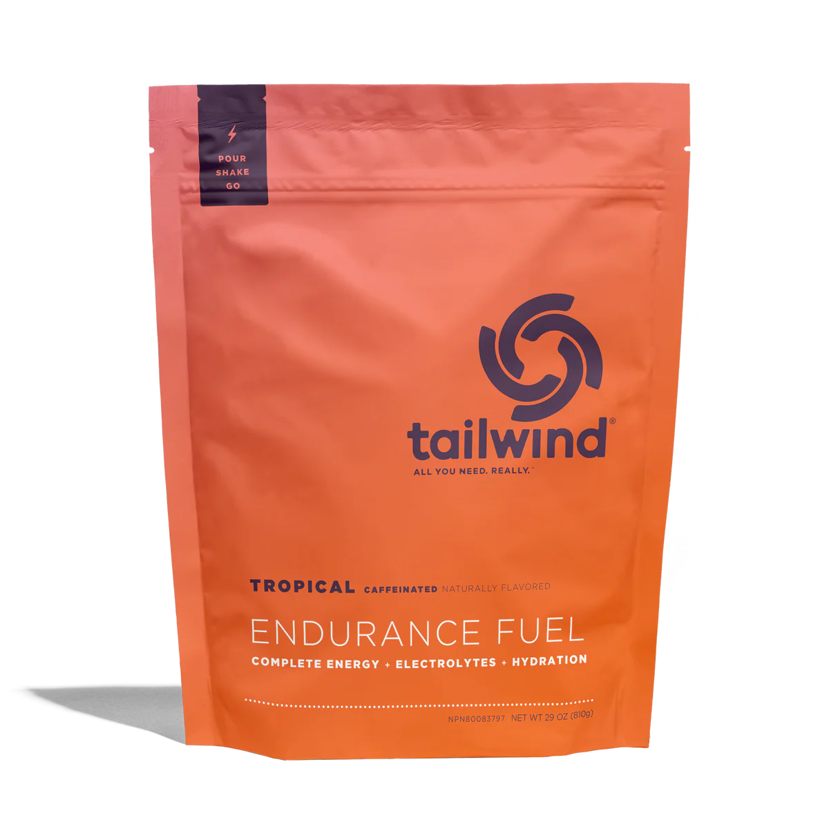 Pacote laranja de suplemento alimentar Tailwind Endurance Fuel sabor Tropical