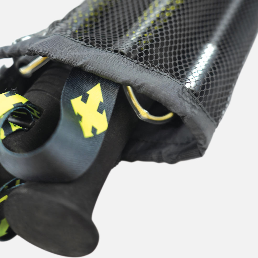 Tacós de golfe em bolsa de rede preta