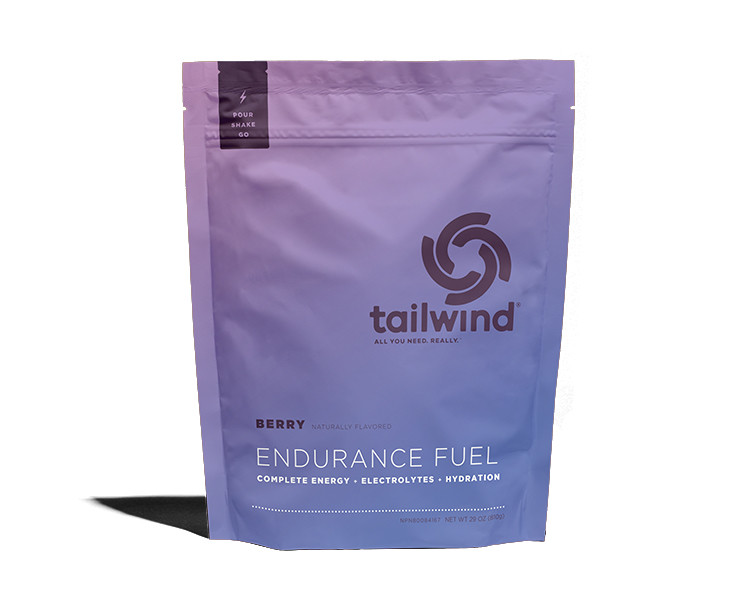 Embalagem lilás de produto Tailwind Endurance Fuel sabor Berry.