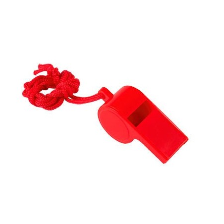 Apito vermelho com cordão vermelho trançado