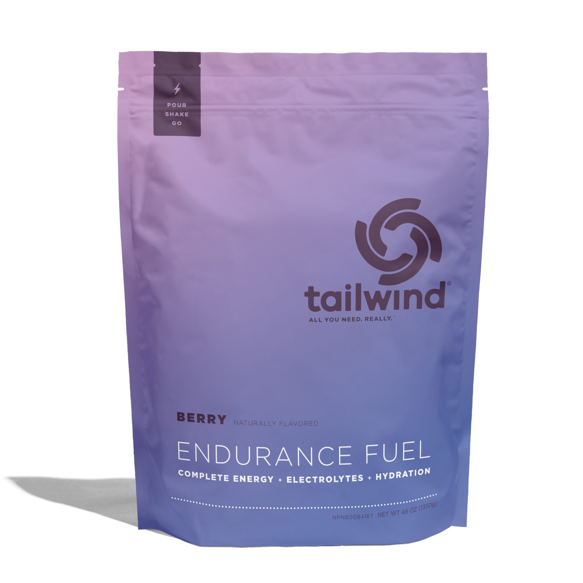 Embalagem roxa do produto Tailwind Endurance Fuel sabor Berry