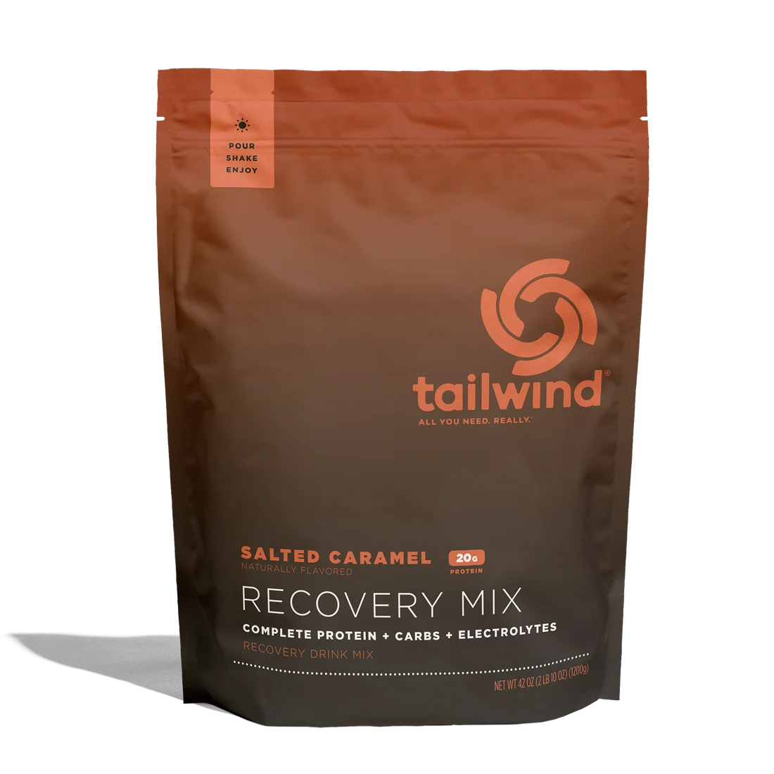 Saco de mistura para recuperação tailwind sabor caramelo salgado.