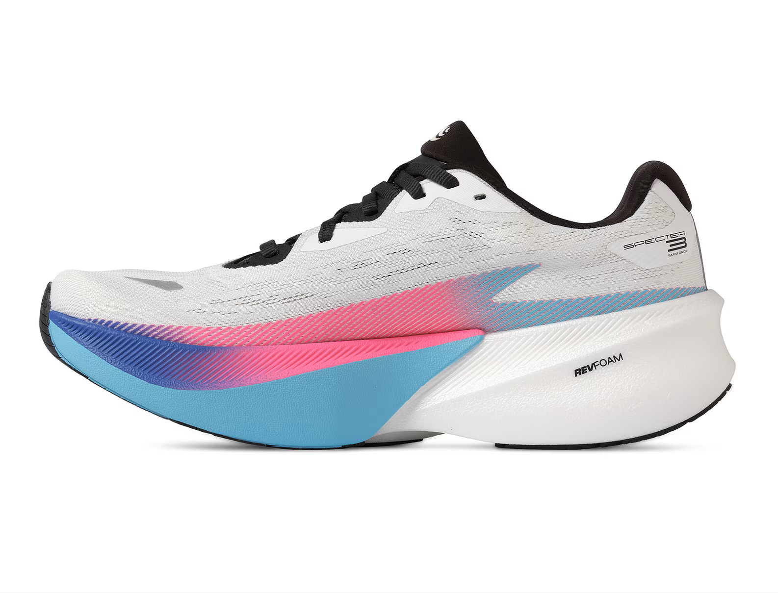 Tênis desportivo branco com detalhes coloridos e sola grossa