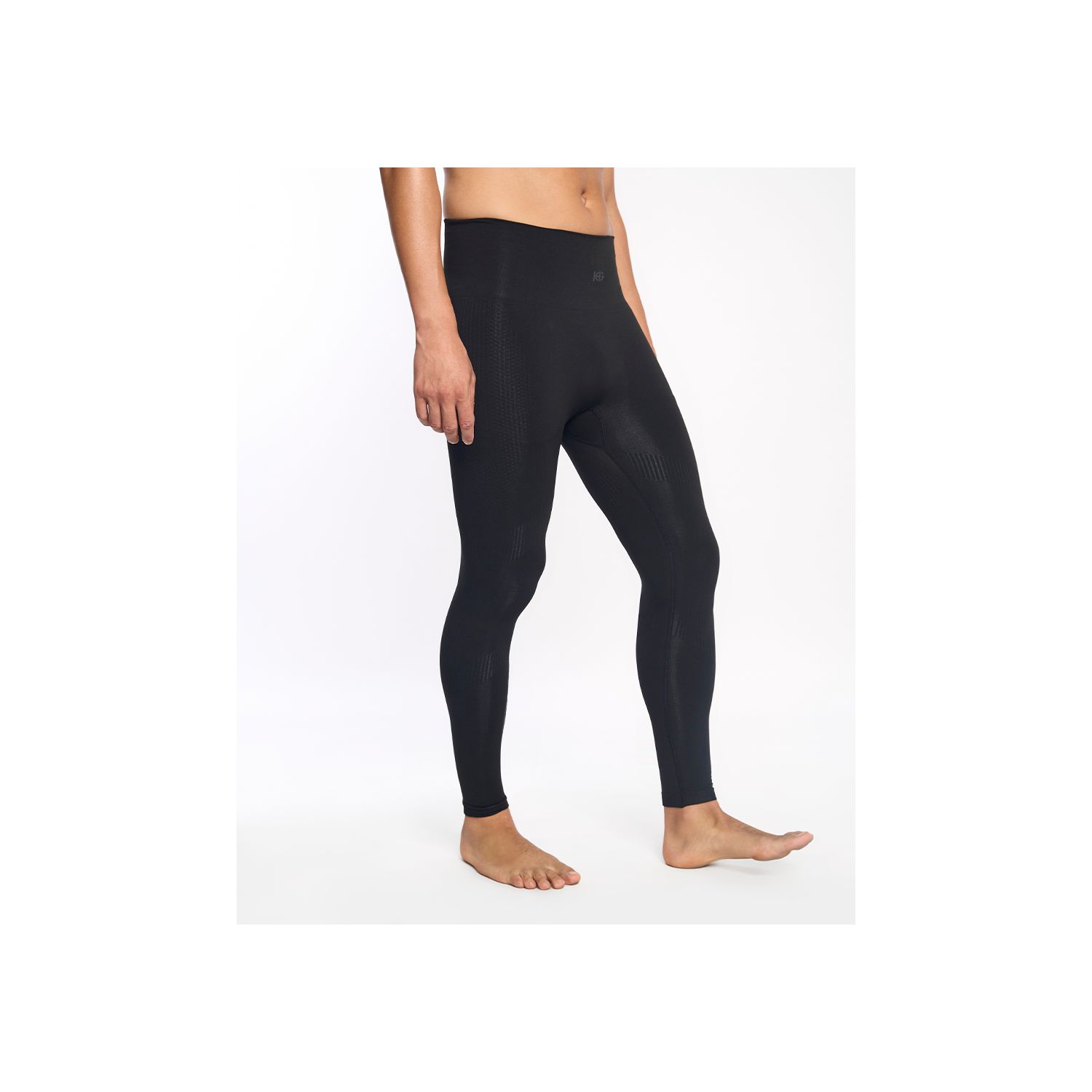 Leggings masculinas pretas justas com cintura elástica