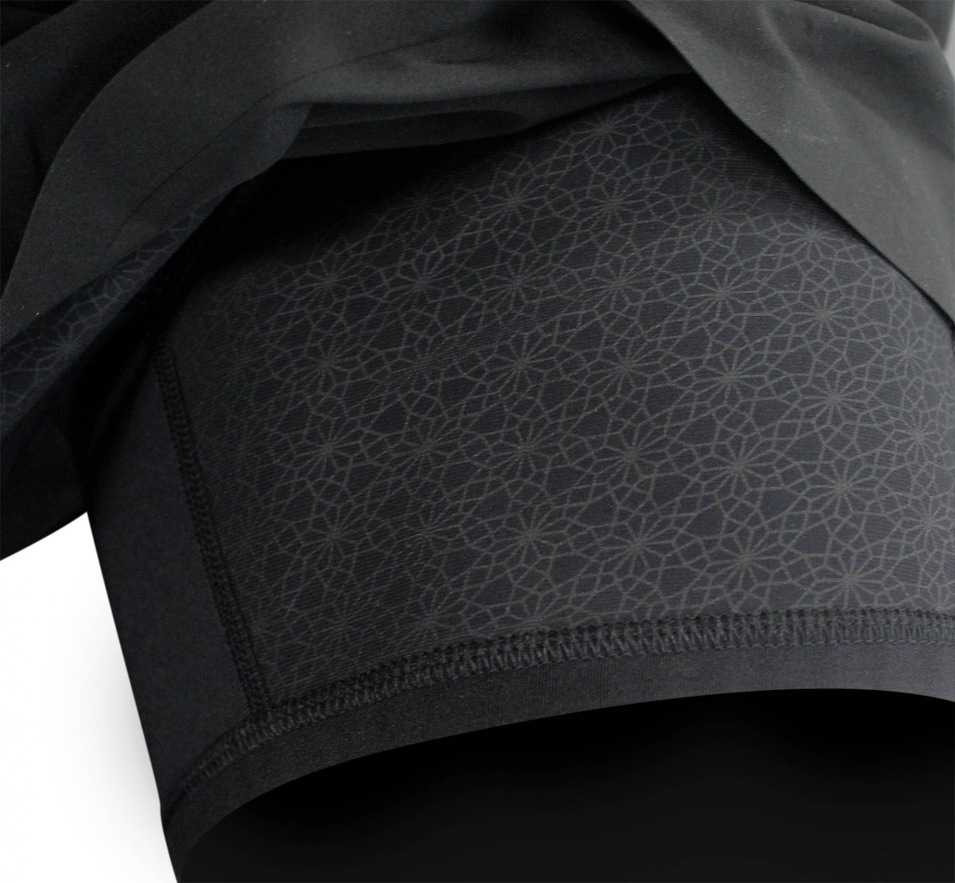 Leggings desportivas pretas com padrão geométrico