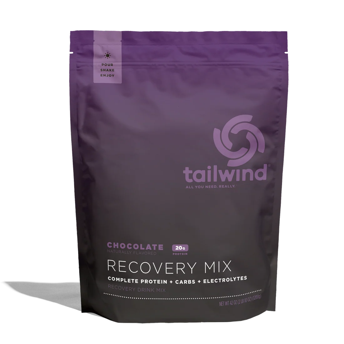 Saco de mistura para recuperação sabor chocolate da marca tailwind roxo