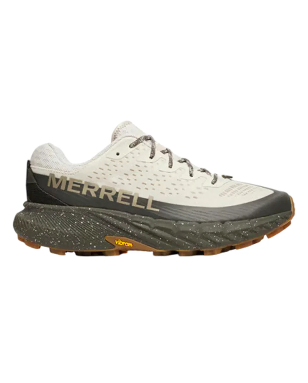 Ténis Merrell desportivos branco e cinza escuro com solado preto e castanho