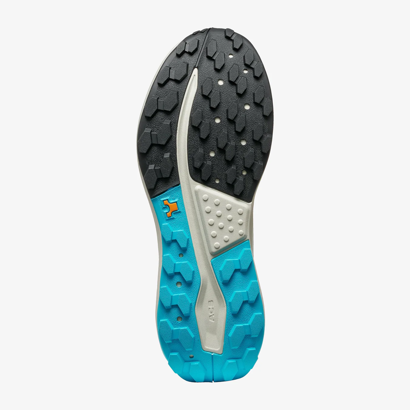 Sola de sapato desportivo com padrão antiderrapante colorido