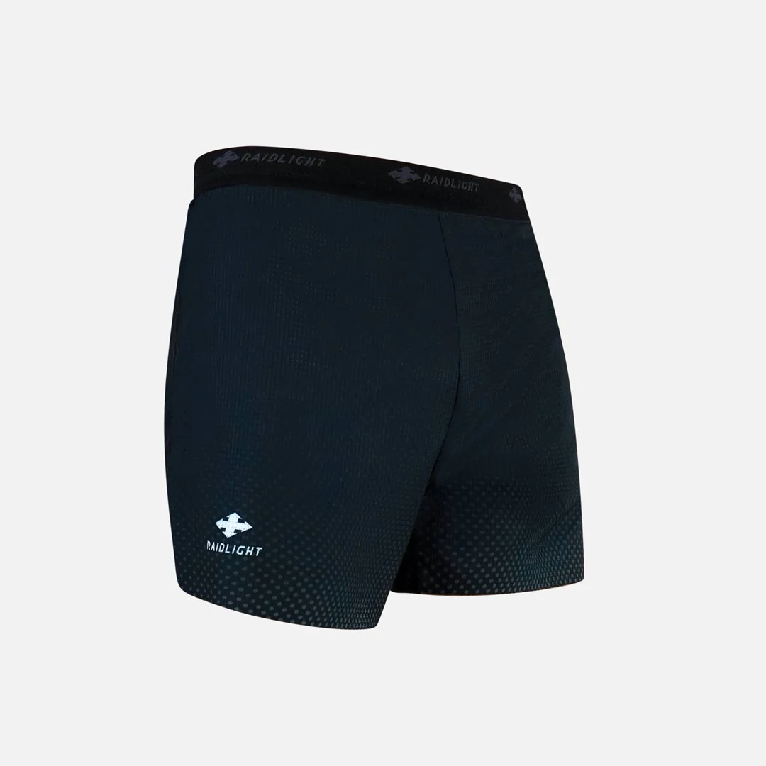 Cuecas interiores esportivas RaidLight em tecido preto com padrão de pontos e cós elástico preto