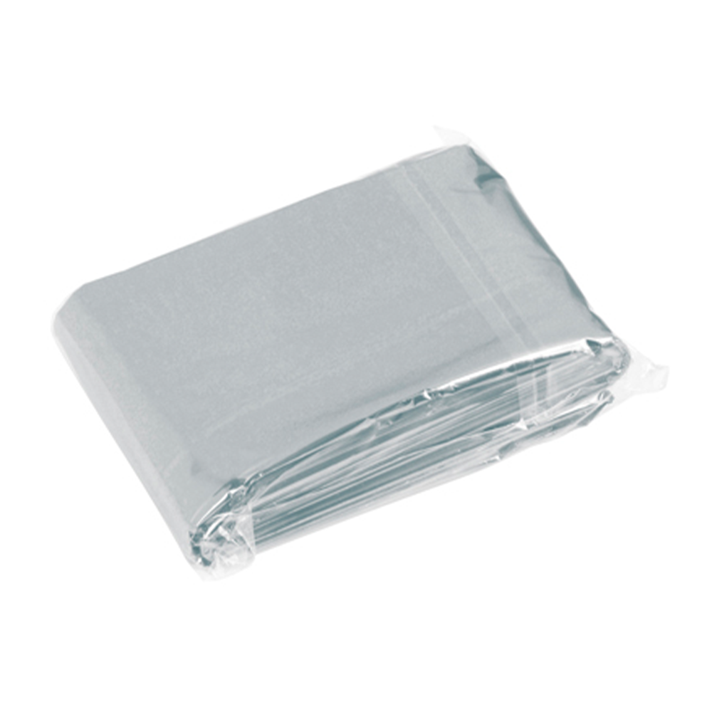 Pacote de folhas de papel cinzento embalado em plástico transparente