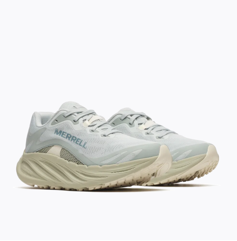 Sapatilhas desportivas Merrell cinza claro e bege com sola espessa