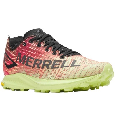Ténis desportivo Merrell vermelho, bege, preto com sola verde