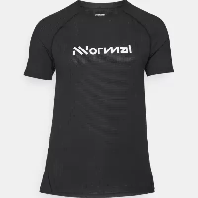 T-shirt preta com logótipo Normal branco