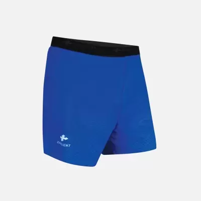 Calções de tecido azul com cintura preta elástica e logos RAIDLIGHT