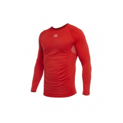 Camisola desportiva vermelha de manga comprida com logótipo HG