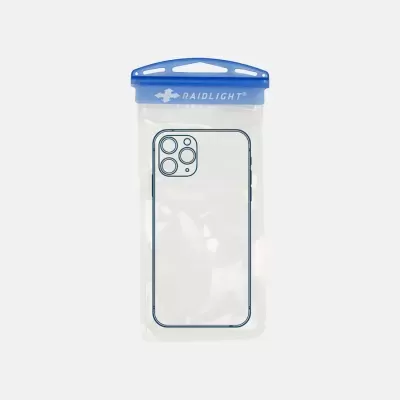 Estojo impermeável transparente com selo azul para telemóvel