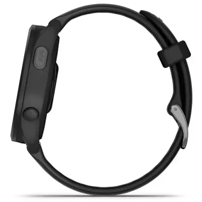 Relógio desportivo preto com bracelete de silicone e botão RUN