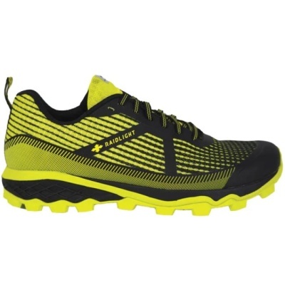 Tênis desportivo amarelo e preto marca Raidlight