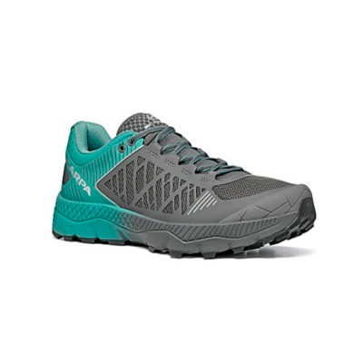 Ténis desportivos ARPA cinza e verde água com sola preta.