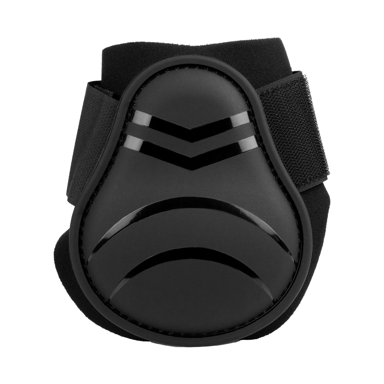 Proteção de joelho preta com tiras elásticas