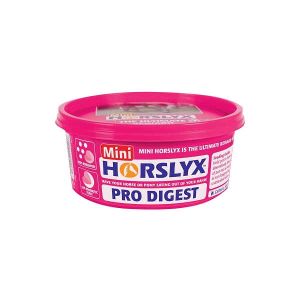 Embalagem rosa Mini Horslyx Pro Digest para cavalos