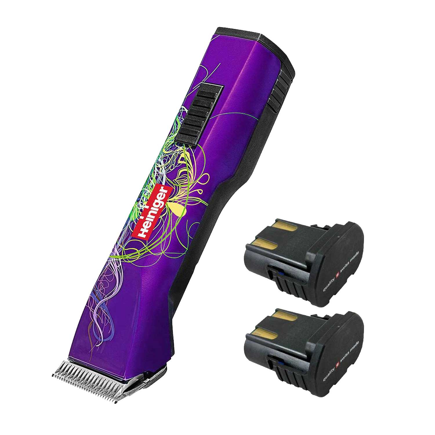 Máquina de cortar cabelo roxa Heininger com duas baterias