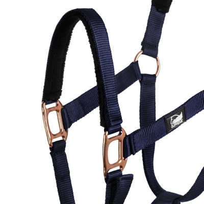 Cabe&#x00E7;&#x00E3;o&#x20;de&#x20;Nylon&#x20;com&#x20;Linha&#x20;ROSE&#x20;GOLD&#x20;-&#x20;Azul