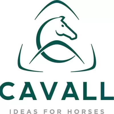 Logótipo ACAVALLO com cabeça de cavalo verde e texto no fundo branco